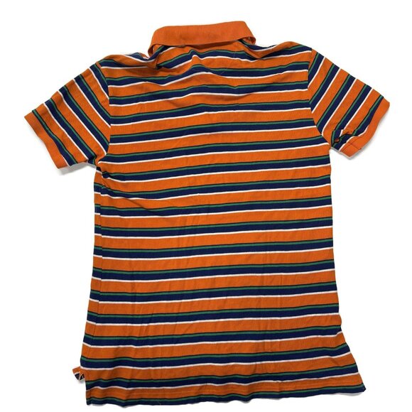 Paul & Shark Polo Shirt Womens XXL Short Sleeve Orange Striped Crest Logo Patch - Picture 5 of 9